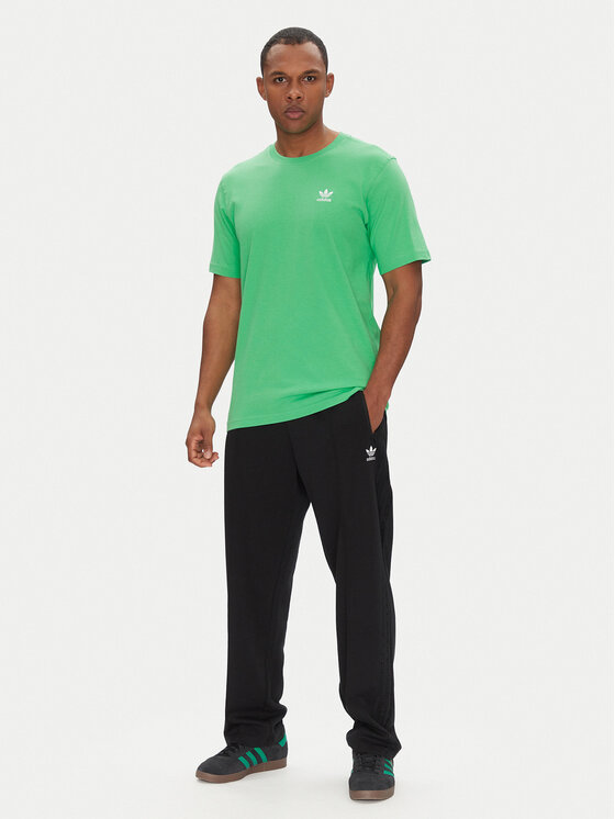 adidas adidas T-Shirt Trefoil Essentials JN0235 Zielony Regular Fit