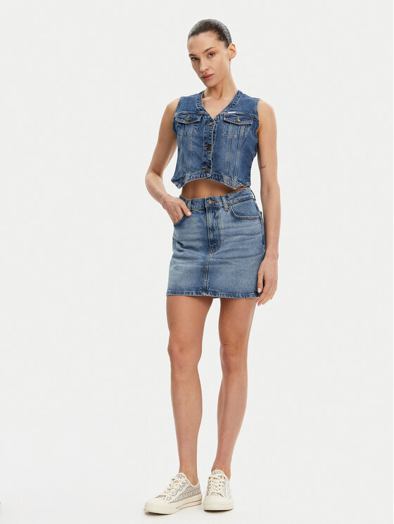 Guess Jeans Guess Jeans Kamizelka W5GN74 D5M46 Granatowy Regular Fit