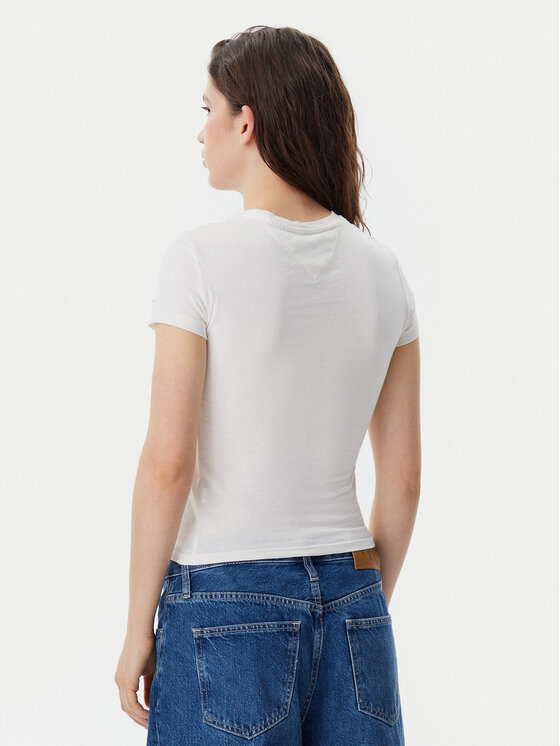 Tommy Jeans Tommy Jeans Majica Essential DW0DW19447 Écru Slim Fit
