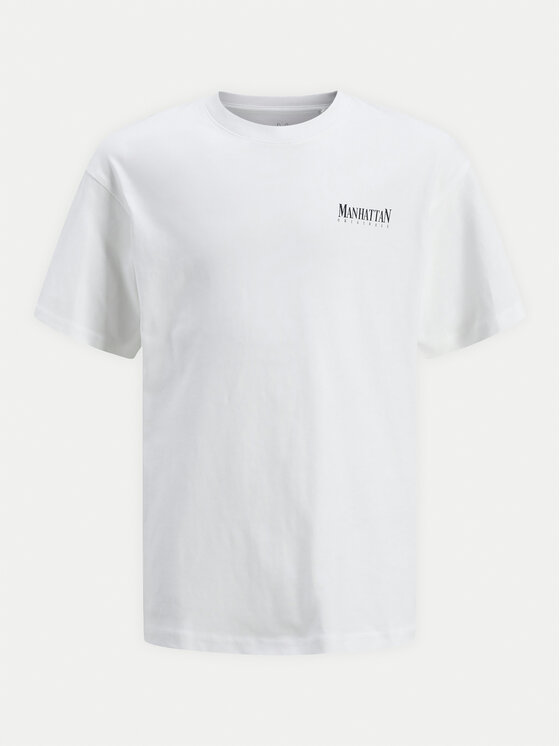 Jack&Jones Junior Jack&Jones Junior T-Shirt Bronx Square 12263185 Biały Loose Fit