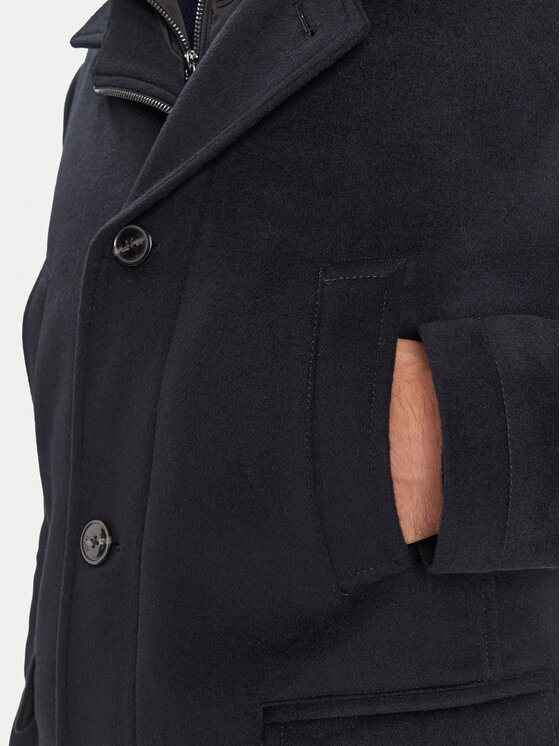 JOOP! JOOP! Płaszcz wełniany 17 JO-48Gary 30048807 Granatowy Regular Fit