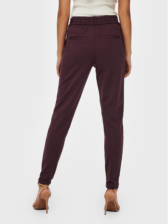 ONLY ONLY Spodnie materiałowe Poptrash 15115847 Bordowy Regular Fit