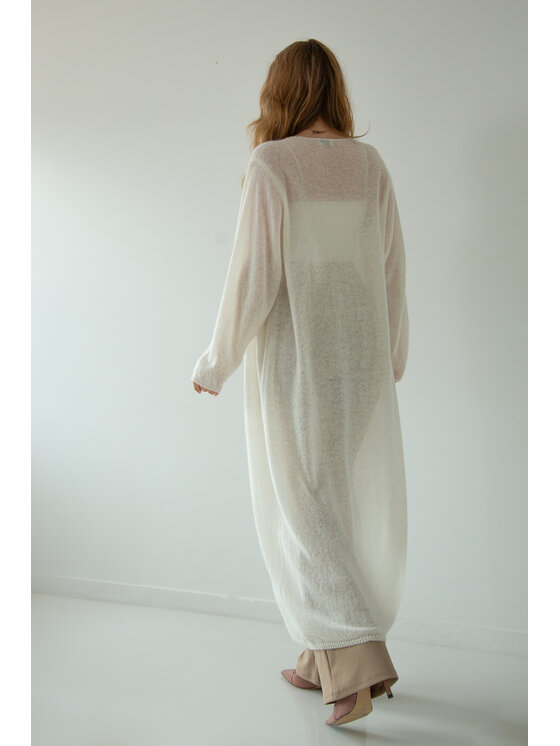 Fobya Fobya Kardigan F2042 Écru Basic Fit