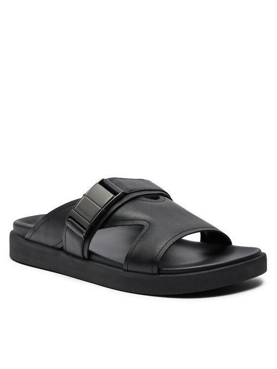 Calvin Klein Calvin Klein Παντόφλες 3 Strap W/ Iconic Plaque HM0HM01382 Μαύρο