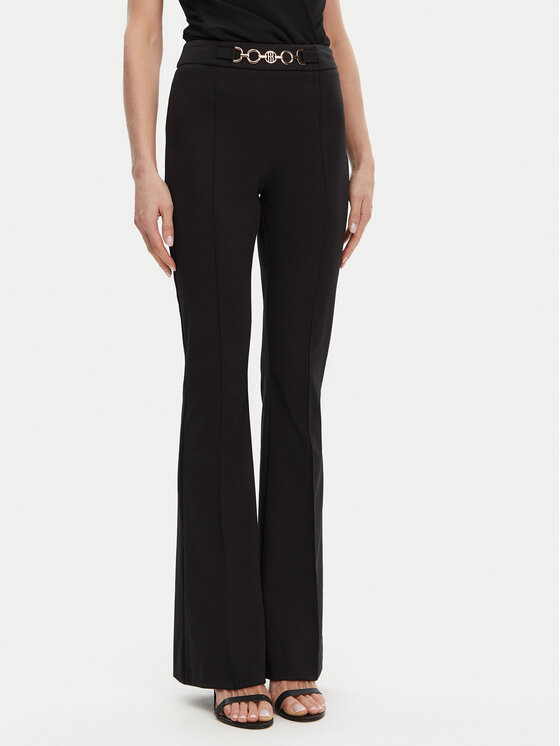 Fracomina Bavlnené nohavice FR25SVA006W51501 Čierna Flare Fit