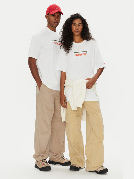Hunter Hunter Tričko Abele UNISEX HARU0007251 Biela Regular Fit