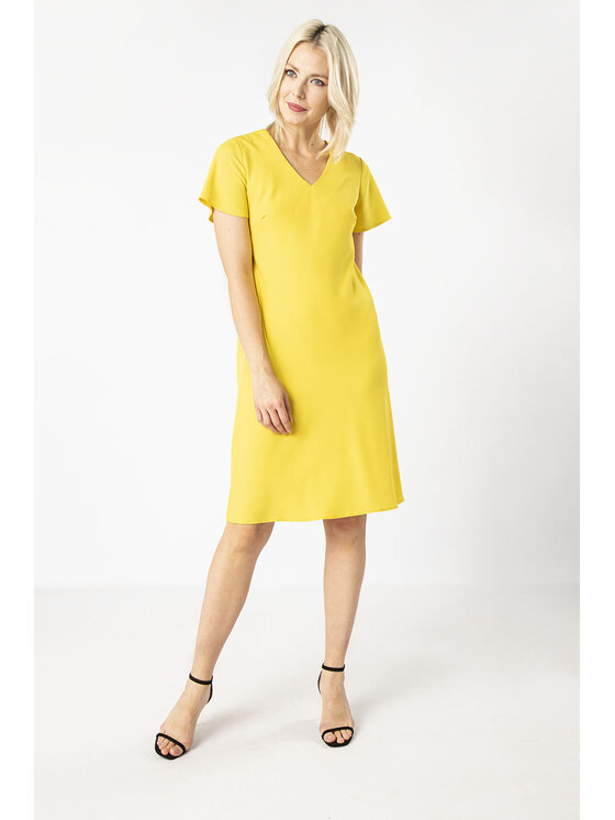QUIOSQUE QUIOSQUE Každodenní šaty YELLOW SIMPLE TEST Žlutá Regular Fit