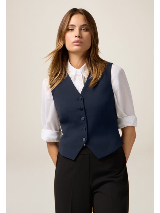 Oltre Oltre Gilet L031R000042N034 Blu Slim Fit