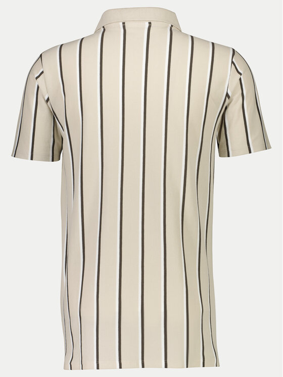 Lindbergh Lindbergh Тениска с яка и копчета 30-404259 Бежов Slim Fit