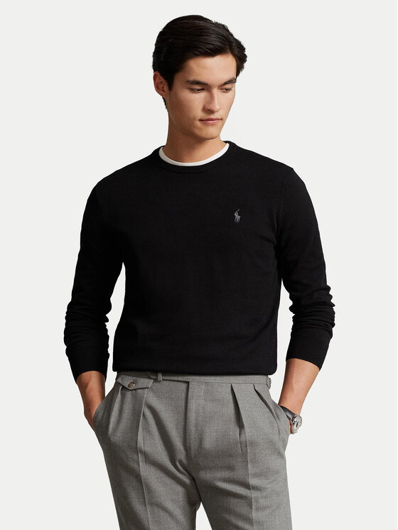 Męski Sweter Polo Ralph Lauren, Rozmiar M, Czarny, Ls 710684957008