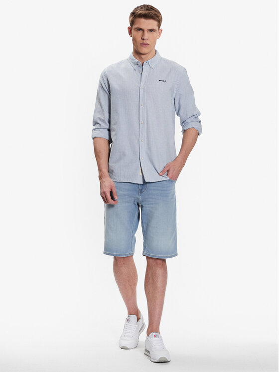 Mustang Mustang Hemd Clemens 1013489 Blau Regular Fit
