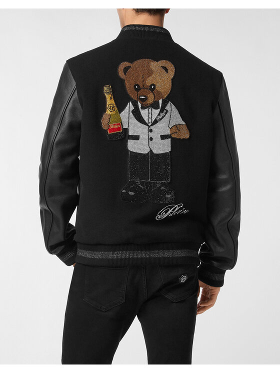 PHILIPP PLEIN PHILIPP PLEIN Kožená bunda 26981 Čierna Regular Fit