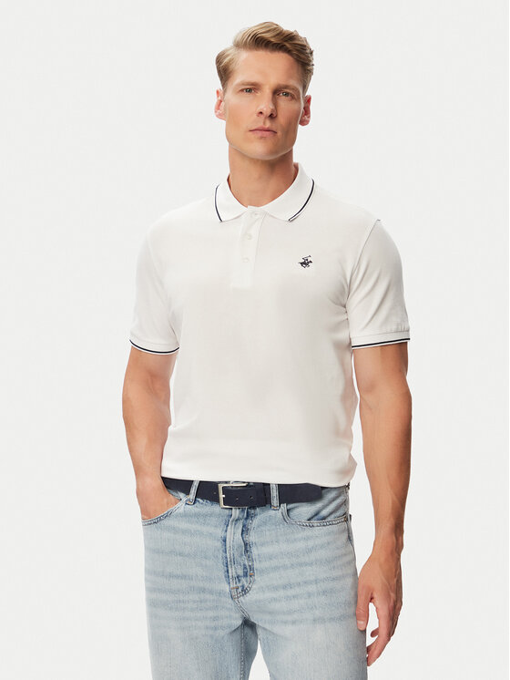 Beverly Hills Polo Club Tricou polo P-SS26M-P42561 Alb Regular Fit