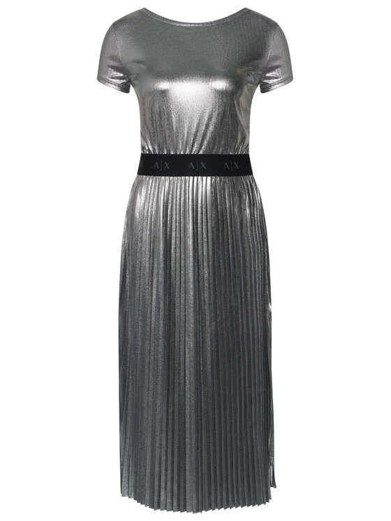 Armani Exchange Armani Exchange Kokteiļkleita 3KYA70 YJ4HZ 5962 Sudraba Regular Fit