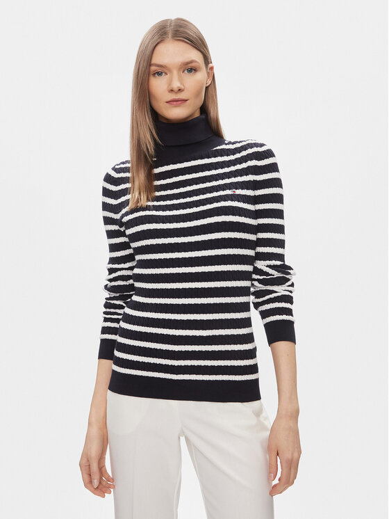 Tommy Hilfiger Tommy Hilfiger Dolčevita WW0WW40678 Plava Slim Fit