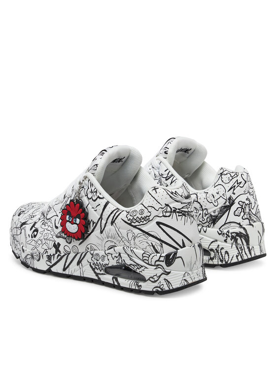 Skechers Skechers Sneakersy UNO Printed Lace-Up 183501/WBK Bílá