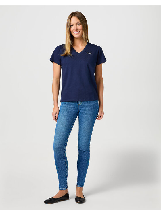 Wrangler Wrangler Jeansy SKINNY HIGH Niebieski Skinny Fit