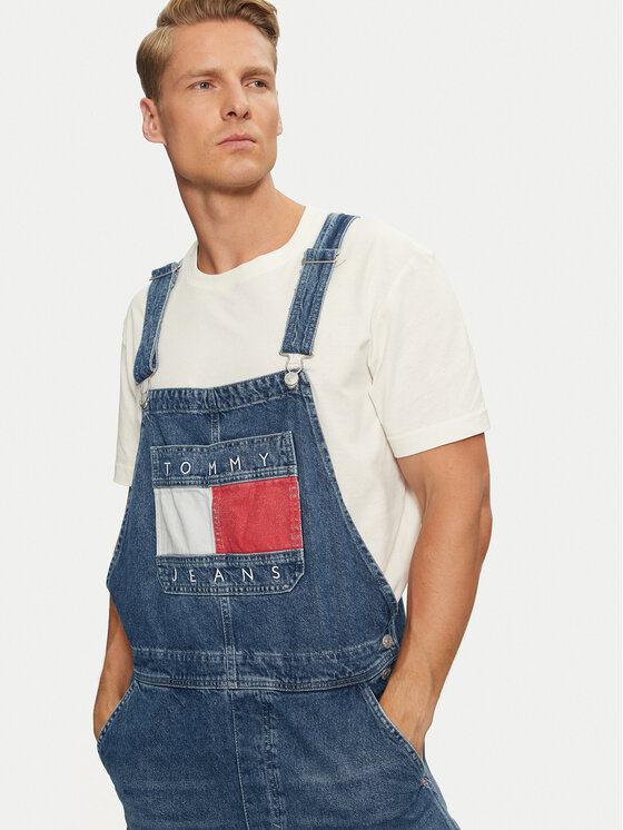 Tommy Jeans Tommy Jeans Ogrodniczki Ryan DM0DM20440 Niebieski Straight Fit