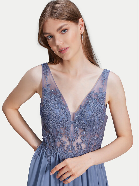 Hey Kyla Swing Rochie de seară 5AH035HK Albastru Slim Fit