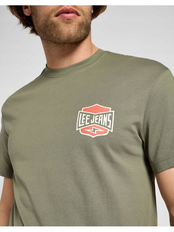 Lee Lee T-Shirt SS Relaxed Tee Zielony Relaxed Fit