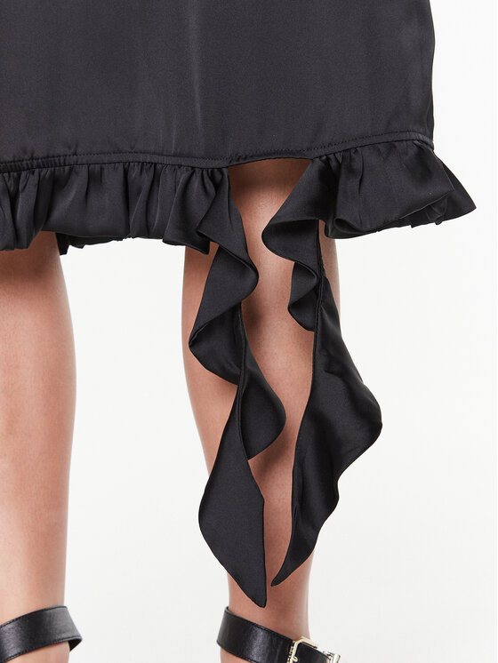 Remain Remain Coctailkleid Light Satin Frill RM2212 Schwarz Regular Fit