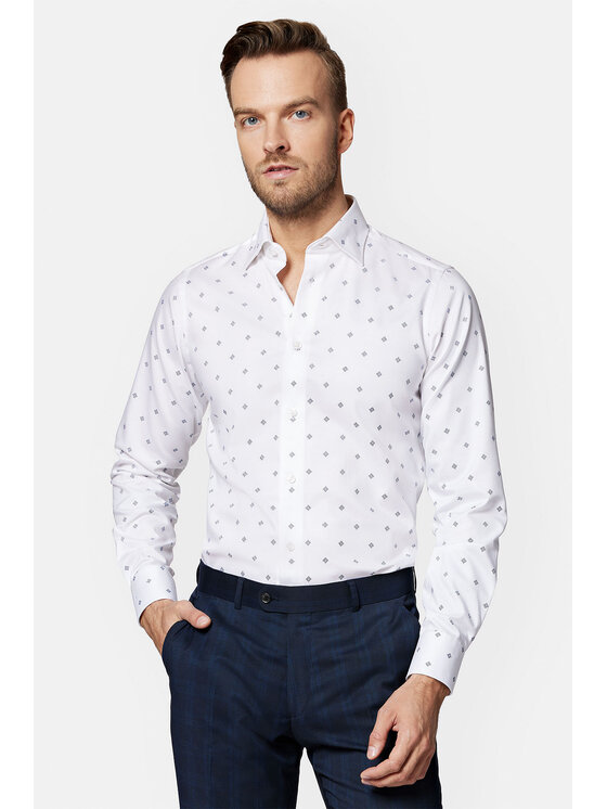 Lancerto Lancerto Koszula Violet KO073123000014 Biały Slim Fit