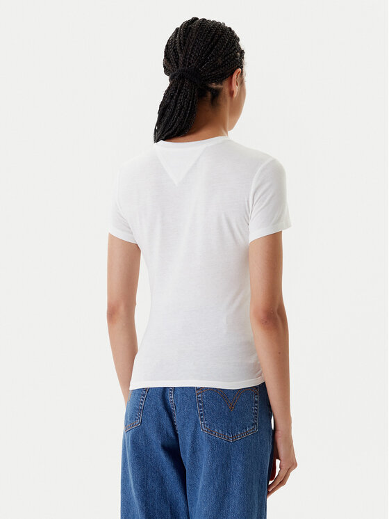Tommy Jeans Tommy Jeans Tričko Essential DW0DW20913 Biela Slim Fit