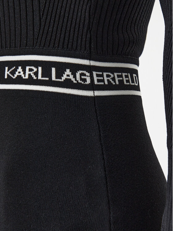 KARL LAGERFELD KARL LAGERFELD Úpletové šaty A1W13027 Černá Slim Fit