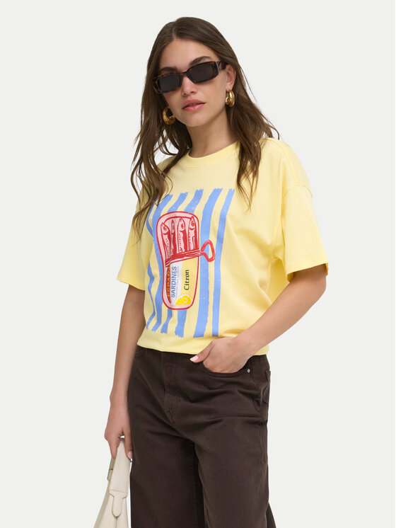 ONLY Tricou Vivvi 15346761 Galben deschis Regular Fit