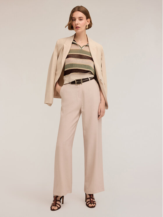 Motivi Motivi Pantaloni di tessuto P072Q004275N002 Écru Over Fit