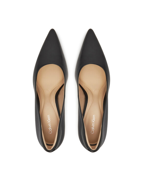 Calvin Klein Calvin Klein Augstpapēžu kurpes Pump 90 Pointy Hw Bar Lth HW0HW02527 Melns