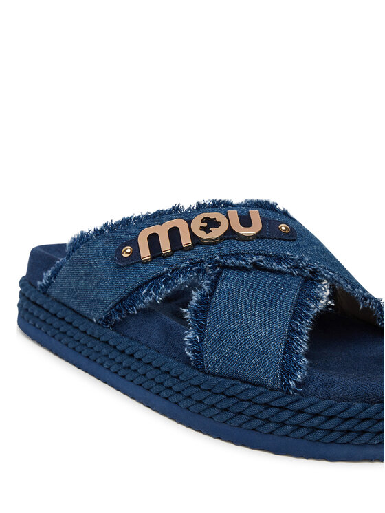 Mou Mou Шльопанці Criss-cross MU.SW451004K Голубий