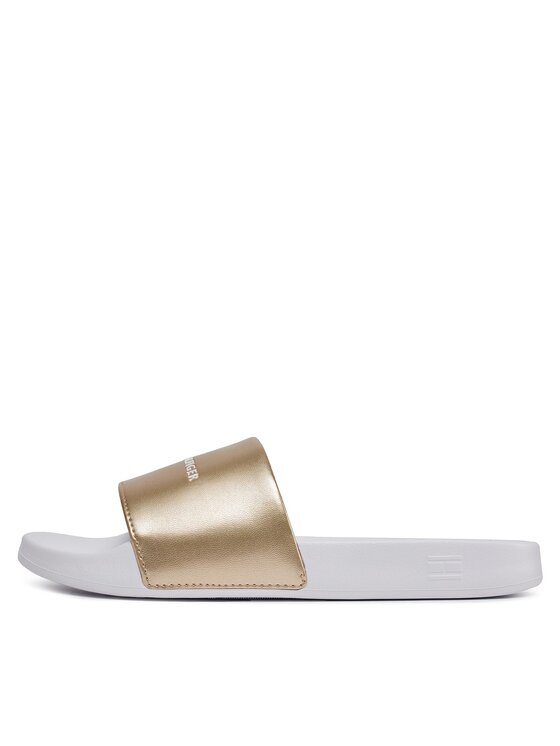 Tommy Hilfiger Tommy Hilfiger Šlepetės Metallic Pool Slide FW0FW07829 Balta