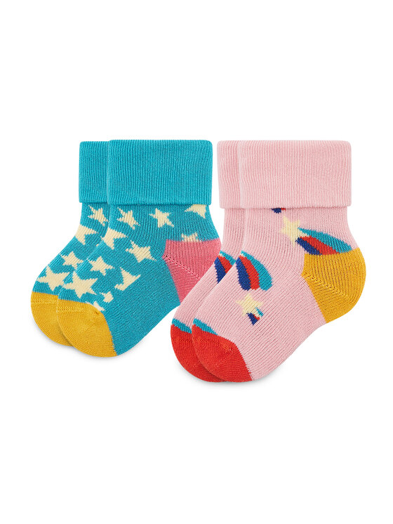 Set di 2 paia di calzini lunghi da bambini Happy