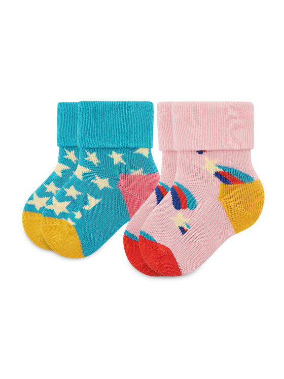 Set de 2 perechi de șosete lungi pentru copii Happy Socks KSST45-6300 Colorat