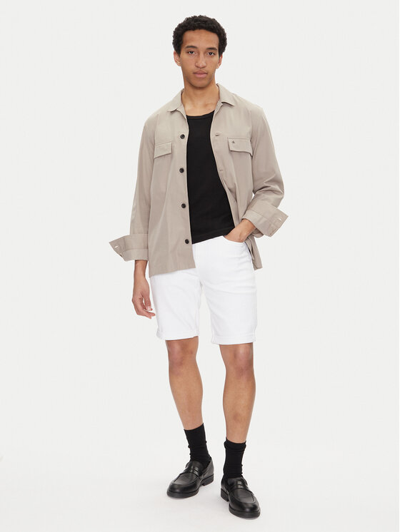 Calvin Klein Jeans Calvin Klein Jeans Pantaloni scurți de blugi J30J327536 Alb Slim Fit