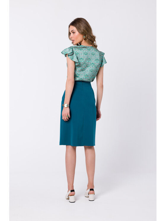 Stylove Stylove Midi sukňa S343 Modrá Regular Fit