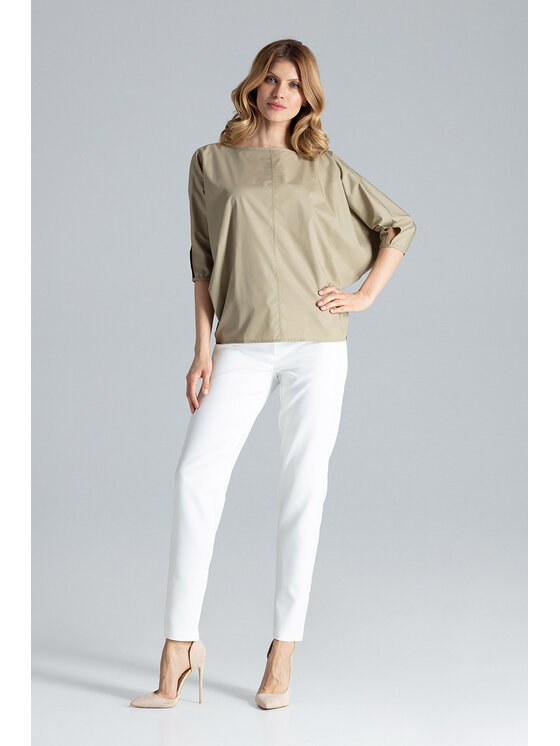 FIGL FIGL Bluzka M563 Khaki Regular Fit