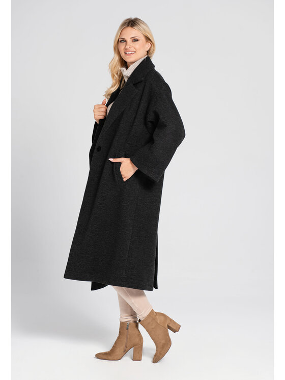 Look Made With Love Look Made With Love Płaszcz wełniany Chanel Look 904 Czarny Classic Fit