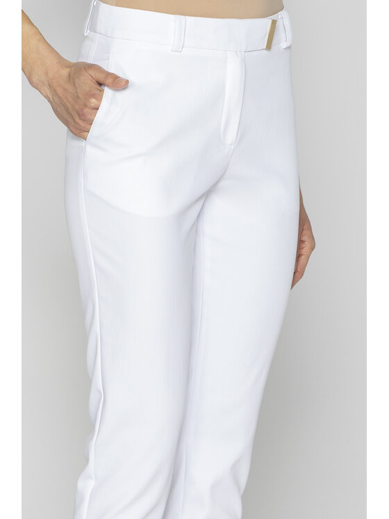 Deni Cler Milano Deni Cler Milano Spodnie materiałowe W-DC-5220-E2-E7-10-1 Biały Regular Fit