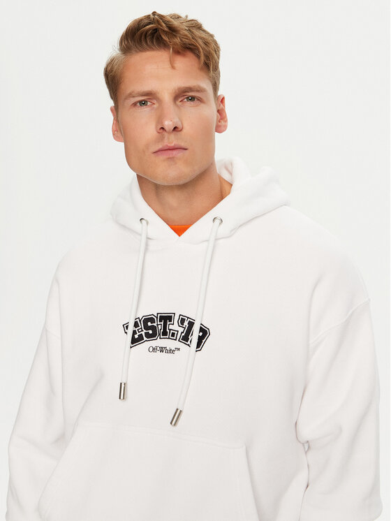 Off-White Off-White Bluza OMBB085G23FLE0150110 Biały Regular Fit