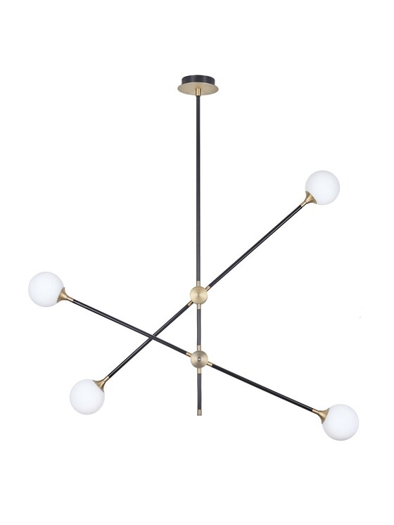 MIAhome MIAhome Lampa wisząca SPILLO czarno złota 92 cm Czarny