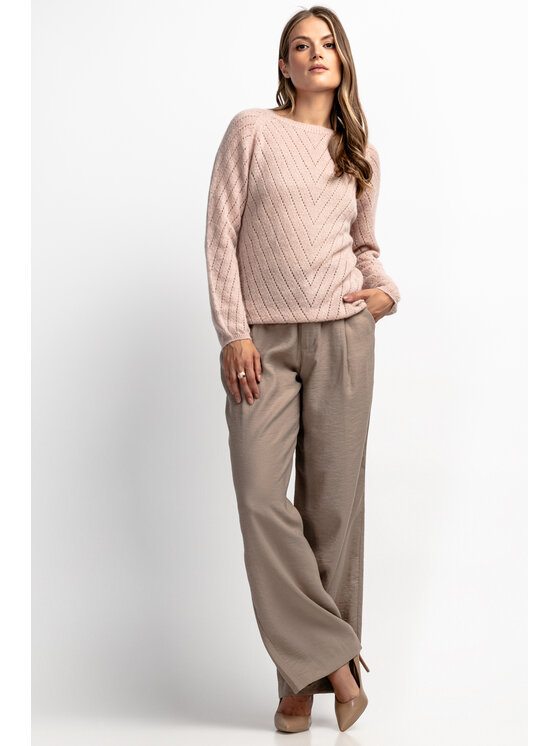 Fobya Fobya Sweter F1894 Różowy Basic Fit