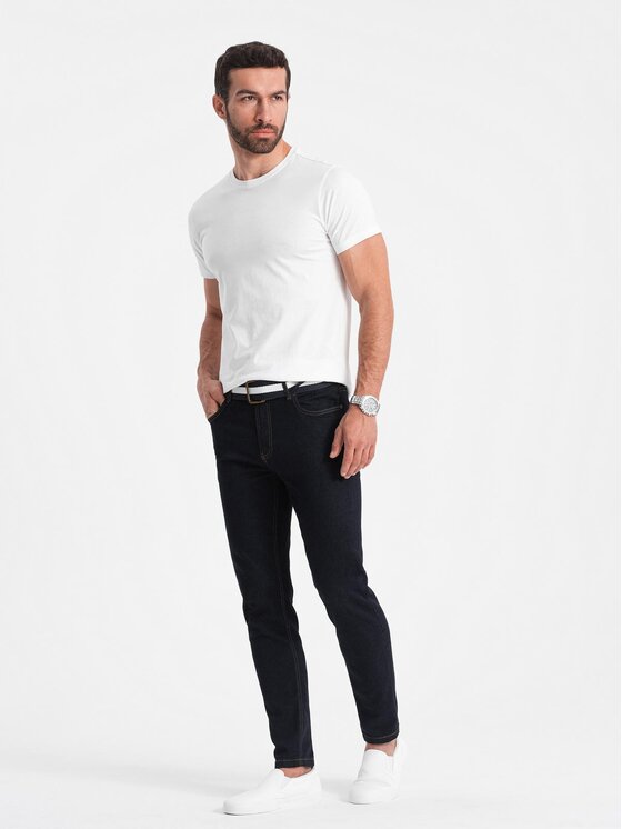 Ombre Ombre T-Shirt OM-TSBS-0146 Biały Regular Fit