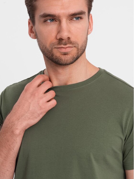 Ombre Ombre T-Shirt OM-TSBS-0146 Khaki Regular Fit