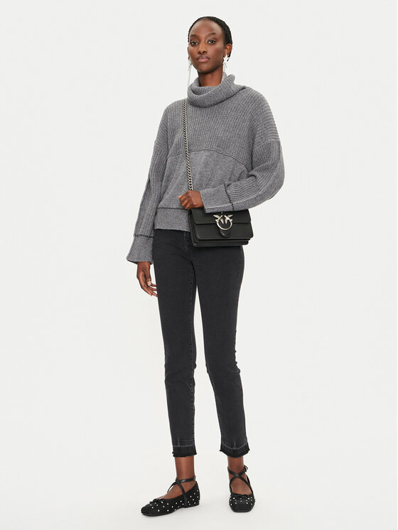PINKO Pinko Rollkragenpullover Vigne 104056 A1A7 Grau Relaxed Fit