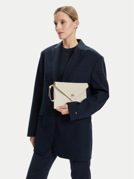 PINKO Geantă Flat Purse Handle AI 25-26 PCPL104820 A0F1 Écru