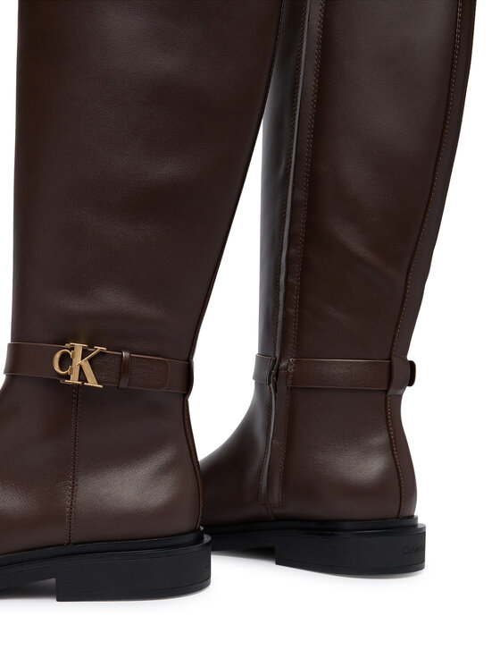 Calvin Klein Calvin Klein Stivali Square High Boot Lth Mg Hdw HW0HW03187 Marrone