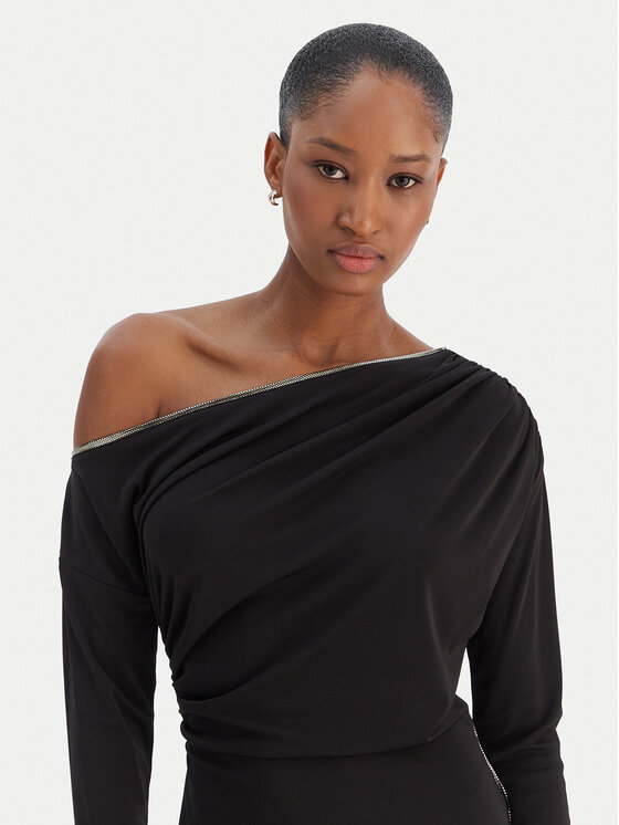 Rinascimento Rinascimento Koktel haljina CFC0126544003 Crna Slim Fit