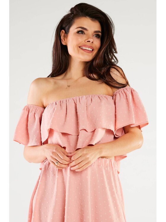 Awama Awama Bluzka A424 Różowy Basic Fit